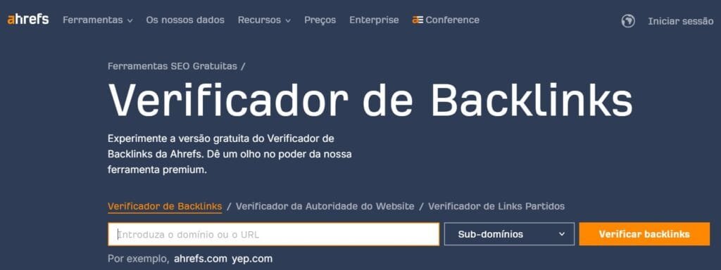 ahrefs verifdicador backlinks